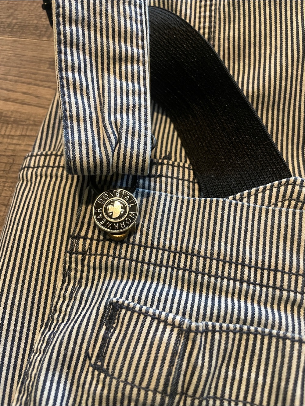 Dovetail Railroad Striped Denim Overalls - Picture 5 of 6